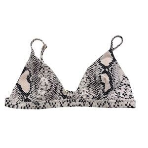 Calvin Klein Women's Snake Print Triangle Bikini‎ Top Black Size M